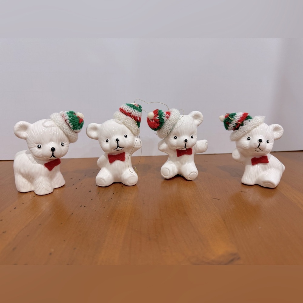 Vintage 80’s snow bear ornaments glass - Picture 4 of 6